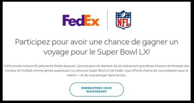 Gagnez un voyage inoubliable au Super Bowl LX (35 600 $)