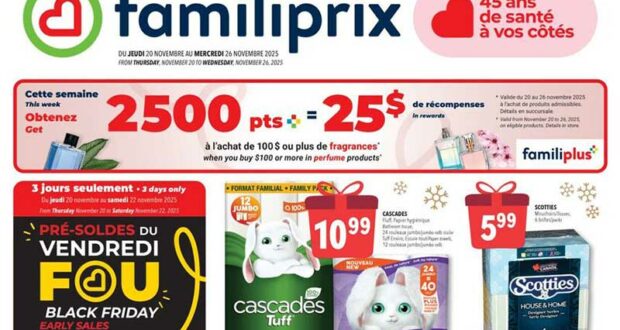 Familiprix Circulaire du 20 novembre au 26 novembre 2025