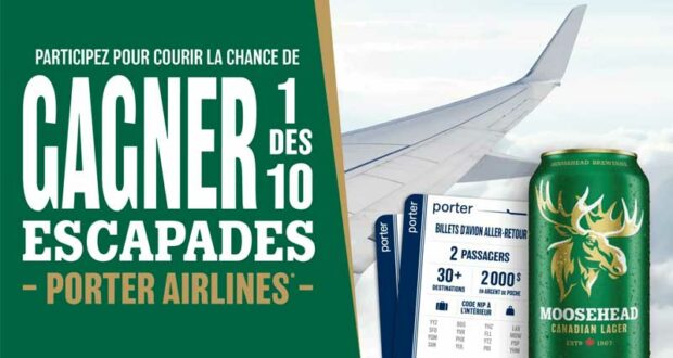 Gagnez 10 voyages Porter Airlines