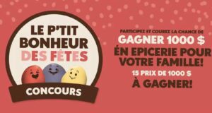Gagnez 15 cartes-cadeaux de 1000 $ en épicerie