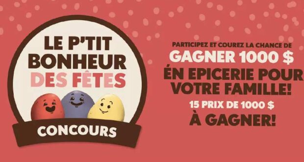 Gagnez 15 cartes-cadeaux de 1000 $ en épicerie
