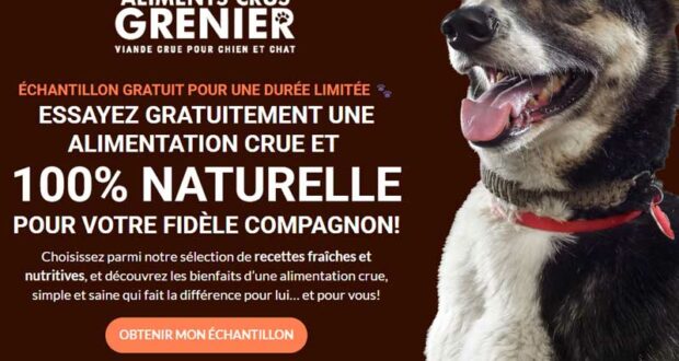 Échantillons gratuits Aliments Crus Grenier pour chiens
