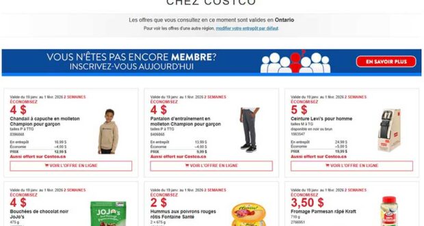 Circulaire Costco du 19 janvier au 15 février 2026