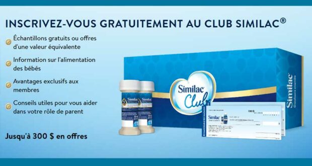 300 $ d’échantillons gratuits du lait infantile SIMILAC
