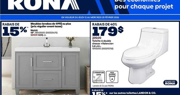 Circulaire Rona du 12 février au 25 février 2026