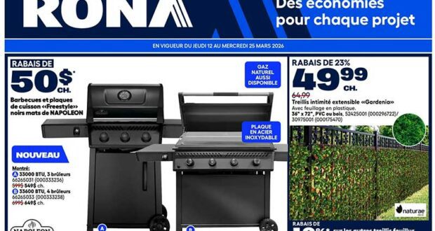 Circulaire Rona du 12 mars au 25 mars 2026