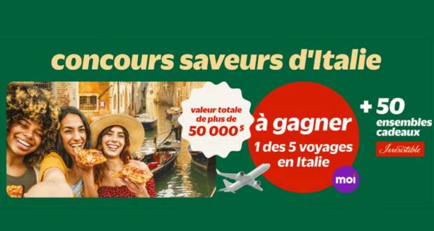 Gagnez 1 des 5 voyages en Italie