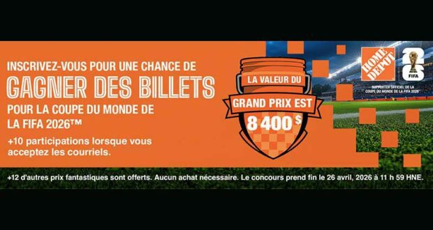 Concours Coupe du Monde FIFA de Home Dépôt (VDA 23 951 $)