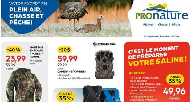 Pronature Circulaire du 7 avril au 20 avril 2026