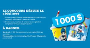Gagnez 1 000 $ en espèces et un verre géant
