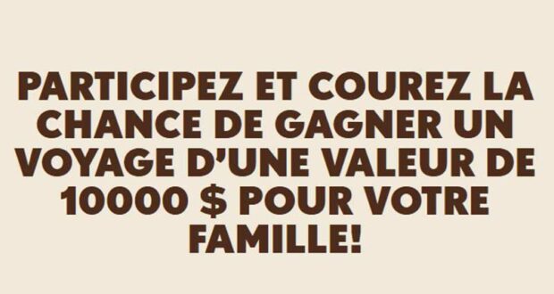 Gagnez un prix de 10 000 $ en crédit voyage