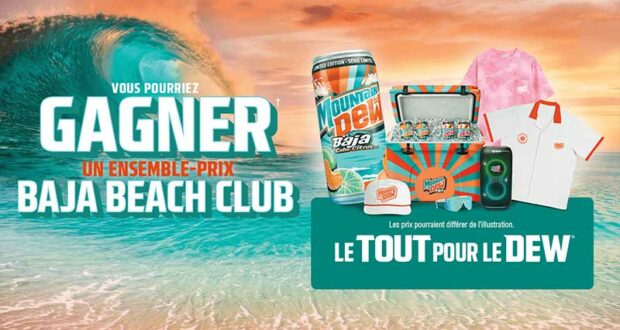Gagnez un ensemble Mountain Dew Baja Beach Club de 3000$
