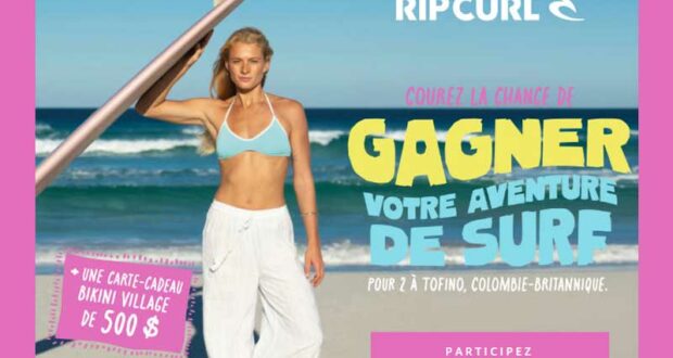 Gagnez un voyage de surf pour 2 à Tofino (4000 $)