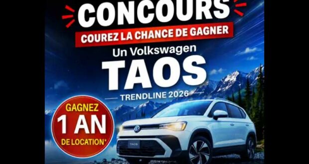 Gagnez la location d’un Volkswagen 2026 (14 000 $)