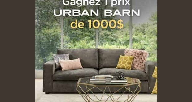 Gagnez une carte-cadeau Urban Barn de 1000 $