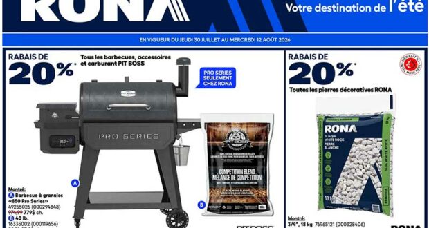 Circulaire Rona du 30 juillet au 12 août 2026