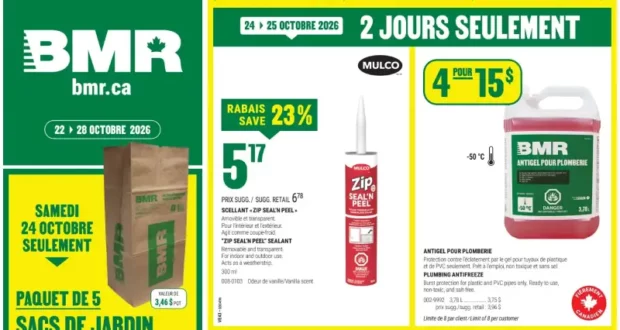 Circulaire BMR du 22 octobre au 28 octobre 2026