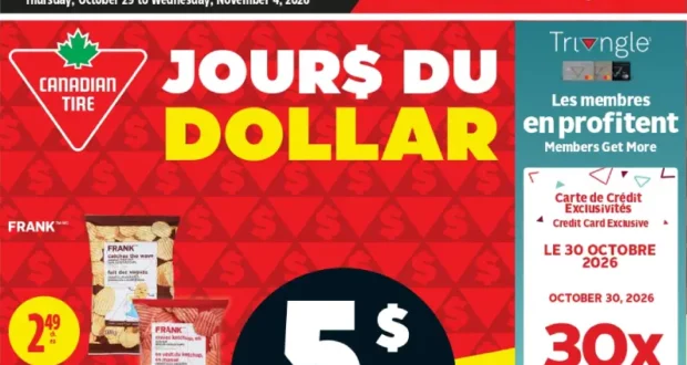 Circulaire Canadian Tire du 29 octobre au 4 novembre 2026