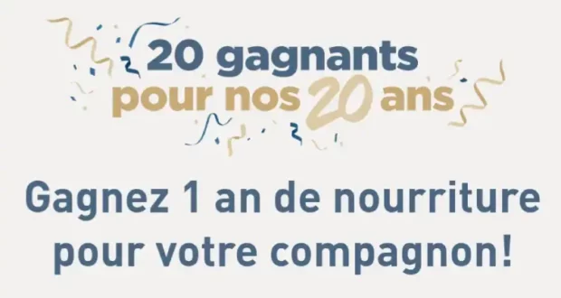 Gagnez 1 an de nourriture pour votre compagnon (20 gagnants)
