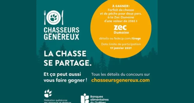 Gagnez un séjour de chasse et de pêche à la Zec Dumoine de 4 365$