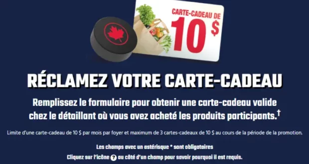 Réclamez 10 $ d’épicerie gratuite